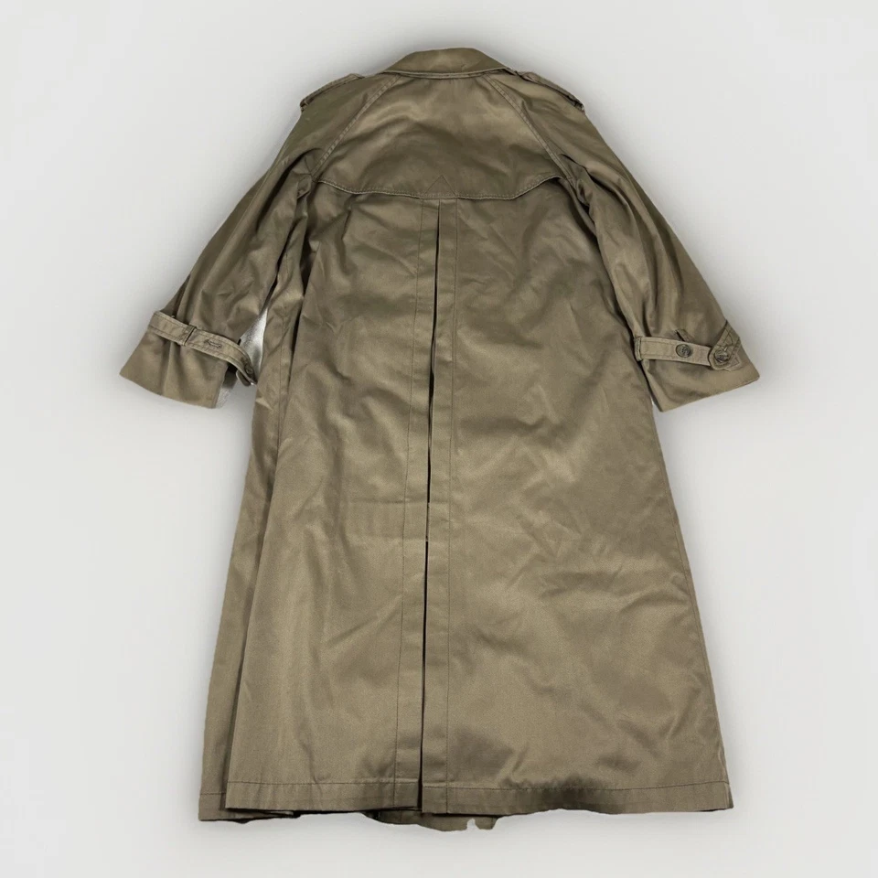 Gabardina Worthington de Colección para Mujer 6 Caqui Algodón Doble Pecho Pestañas para los Hombros Foto 3 de 4