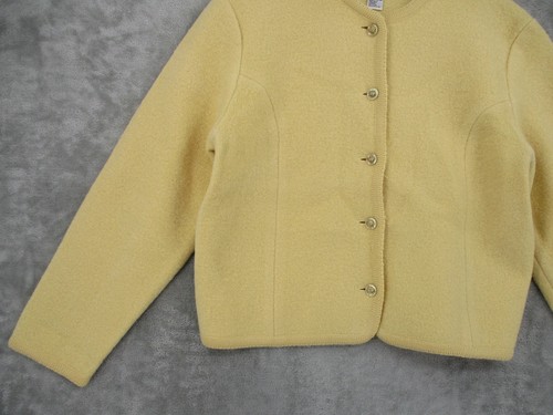 Vintage Talbots Sweater 14 Petite Cardigan Floral Button Wool Cropped Career - Picture 4 of 8