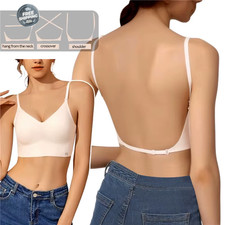 Women Invisible Bra Deep U Plunge Bras Backless Top for Dresses Sexy Lingerie