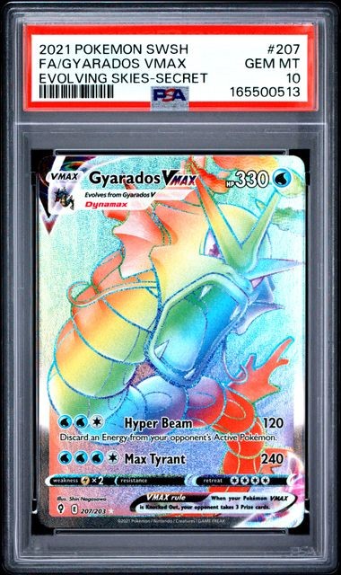 PSA 10 Fa/Gyarados Vmax 207 - Pokemon Sword & Shield Evolving Skies