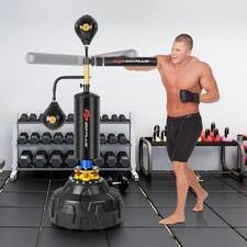 Freestanding Boxing Speed Trainer w/ Boxing Bag 360&deg; Spinning Bar 2 Speed Balls