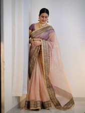 NEW SAREE BLOUSE NEW SARI INDIAN WEDDING DESIGNER BOLLYWOOD PAKISTANI PARTY WEAR