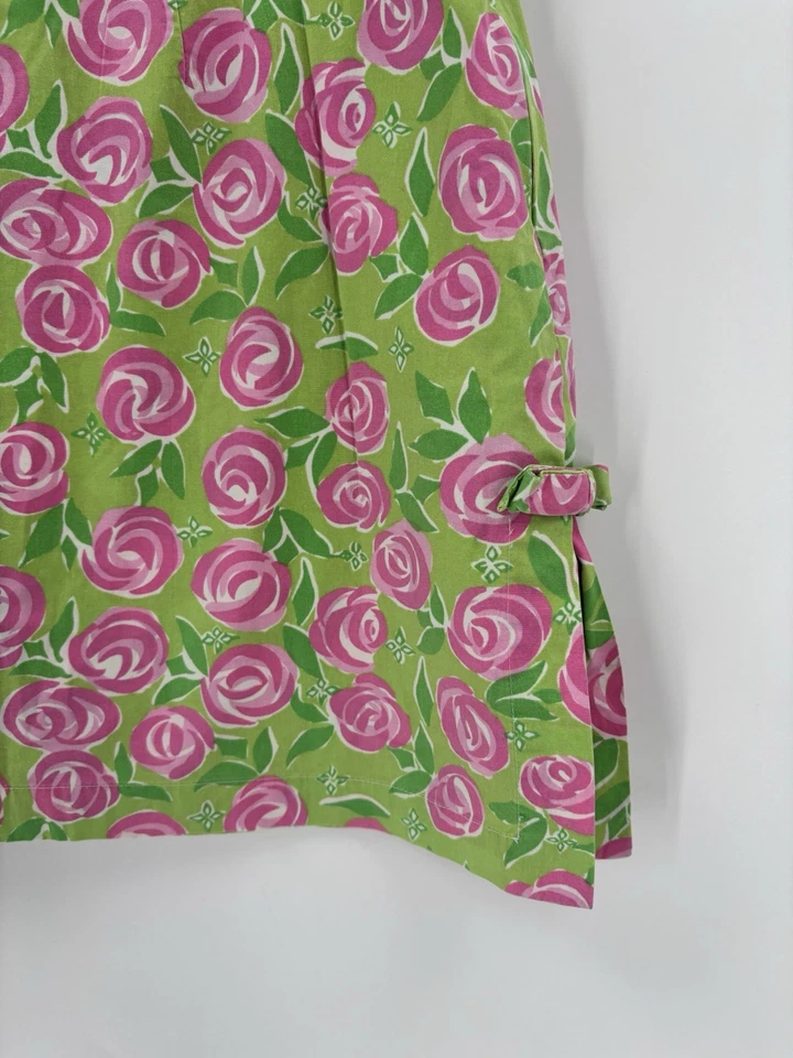 Key West Y2K юбка юбка женщин 12 зеленый розовый цветочный стороны банты мини линия - Изображение 3 из 4