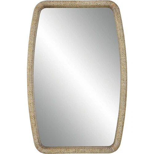 Uttermost 09831 Tiki 36 X 24 inch Natural Wood and Wrapped Woven Rattan Mirror - Picture 1 of 8