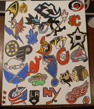 All 32 NHL Team Logos On 8x10 Canvas