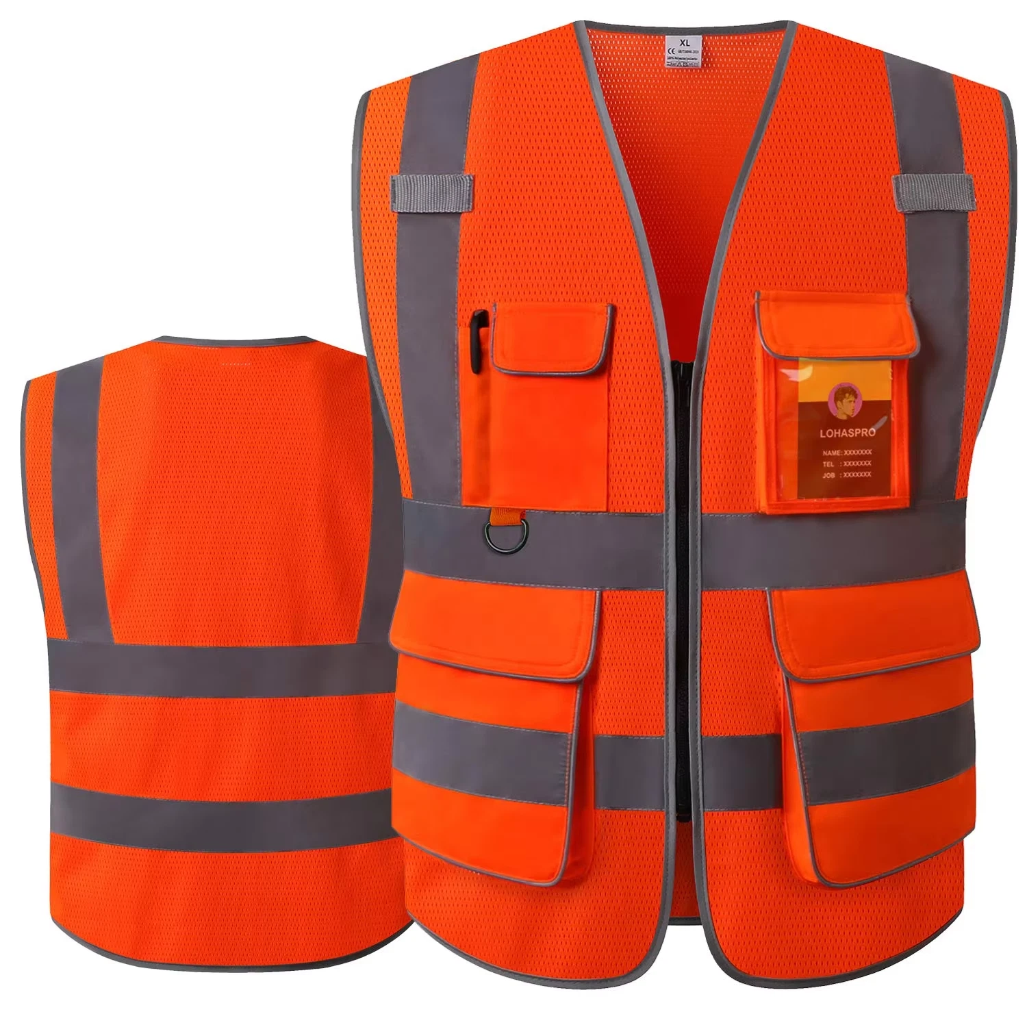 Super Duty Mesh High Visibility Safety Vest for Operations Black, Yellow, Orange - product detail image 2