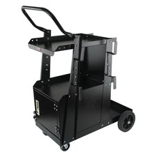 2-Tier Mobile Welding Cart 265lb Load Lockable Cabinet Gas Safety Chains