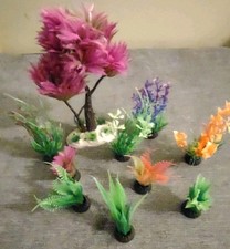 Ameliade Aquarium Artificial Plastic Plants Decorations Decor Set 10 Pc.