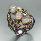 Unique Jewelry Natural Opal Ring 925 Sterling Silver Size 8 /R471527