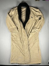 Polo Ralph Lauren Bath Robe Mens Tan w Black Trim Terry Cloth Pony Vintage