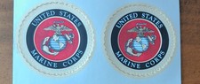 United States Marine Corps Logo 2" Inch Foil Stickers 2 DECALS USMC Vintage