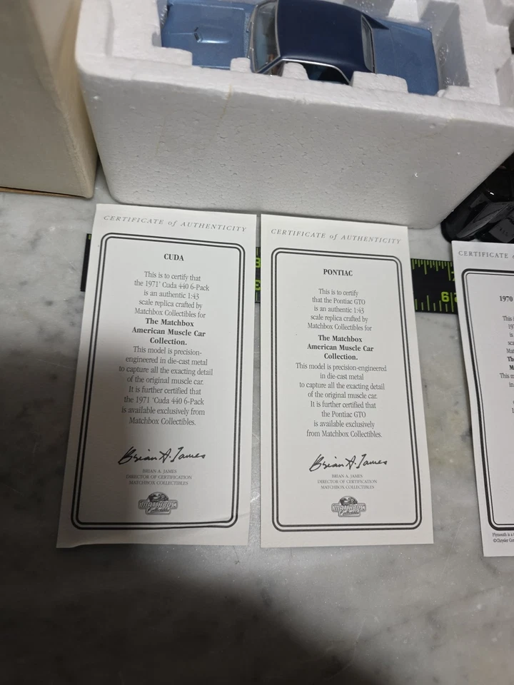matchbox car 1/43 pontiac GTO Cuda Plymouth 1970 Plymouth GTX lot of 4 Diecast - Image 4 of 4