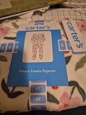 Carter's  NEW Fleece Footie Pajamas w/Floral Design One-Piece Zip Size 4T