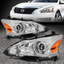 FOR 13-15 NISSAN ALTIMA SEDAN CHROME/AMBER CORNER PROJECTOR HEADLIGHT HEAD LAMPS