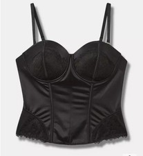 Torrid Curve Black Lace Corset Bustier Top Plus Size 1 Adjustable Straps