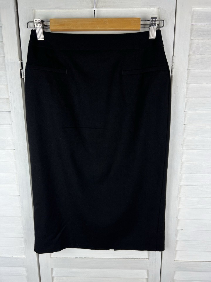 Cue Black Pencil Skirt Classic Work Business Work Corporate Sz 6
