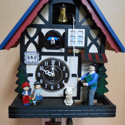 80's ポストモダン citizen 掛時計 ダブルタイマー付 レトロポップ CITIZEN POPPO Cuckoo Wall Clock Fairytale House QP-533-6 Vintage