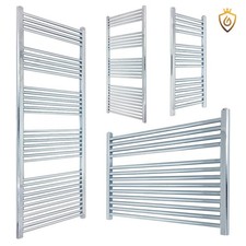 Chrome Towel Rail Radiator Straight Designer Bathroom Heated Ladder (20 Sizes)