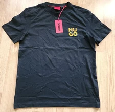 Hugo Boss Stacked Logo Short Sleeve Black Jade T-shirt Men's Size SMALL ~ NWT