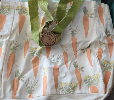 Rabbit Hill Farms Canvas Orange Carrots Bag Nwt