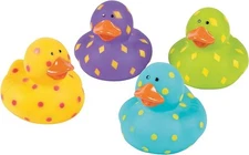 Fun Express Bright Pattern Rubber Duckies - Toys - 12 Pieces 