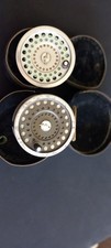 Vintage Hardy Marquis Salmon Number 2 Reel & Spare Spool 2 Cases with spey Lines