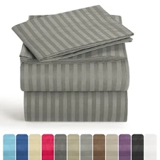 4 Piece Bed Sheet Set Deep Pocket 1800 Series Hotel Bed Sheet Microfiber Comfort