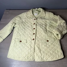 Vintage Best Connections Pastel Green 100% Silk Jacket Women’s Medium Button