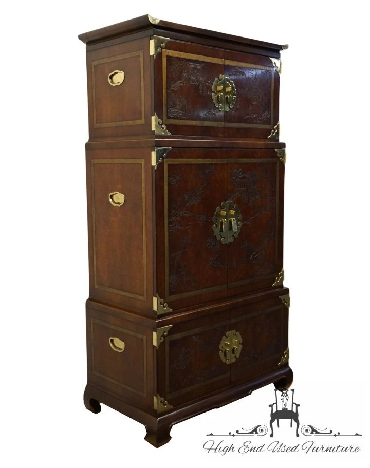 DREXEL Heritage Colección Tesoro Ming Nogal Sólido Asiático Chinoiserie Estilo... Foto 3 de 4