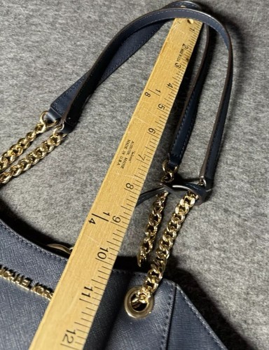 Michael Kors Azul Marino MK Oro Cadena Correas Jet Set Viaje Grande Bolso Cartera Nuevo sin Etiquetas - Imagen 12 de 15