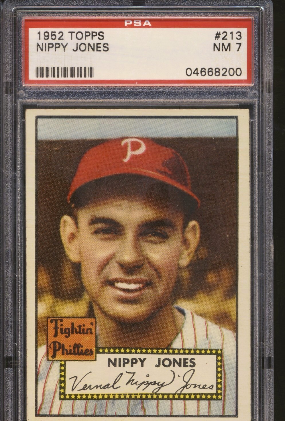 1952 Topps - Nippy Jones Phillies #213 PSA 7 WELL CENTERED