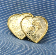Western Hearts Rose Belt Buckle Cowgirl Love Vtg Montana Silversmiths  .GTA515