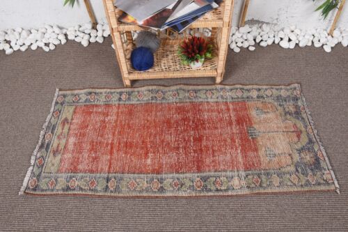 Türkischer Teppich, 1,9 x 4,2 Fuß kleiner Teppich, bunte Teppiche, Schlafzimmerteppich, Vintage Teppich - Bild 1 von 6