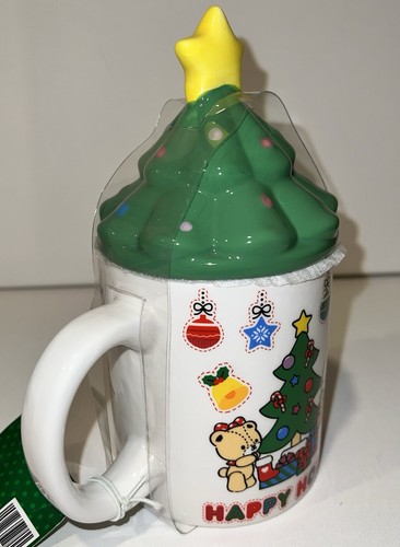 Hello Kitty Holiday Keramiktasse Weihnachtsbaumdeckel 2 Stück 18 Unzen grün bunt Neu mit Etikett - Bild 16 von 24