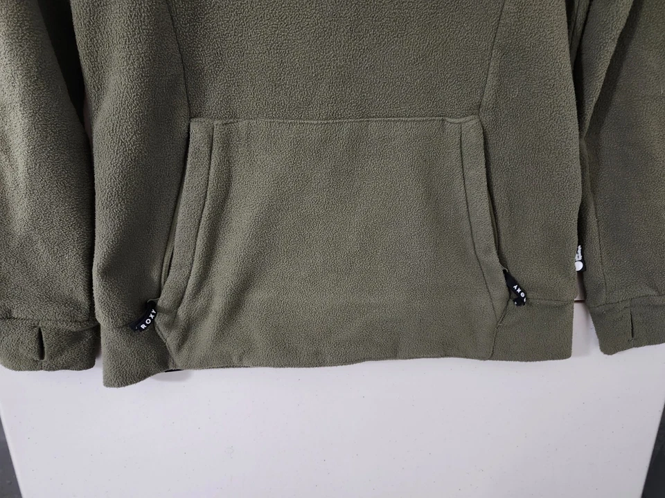 Sudadera Roxy Mujer M Oliva Deltine Polar Pullover Embudo Cuello Alto Exterior Foto 2 de 4