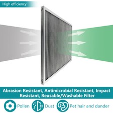 Aluminum Electrostatic Air Filter for Furnace & Central Air Conditioner 20x20x1"