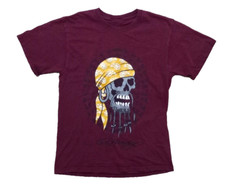 Bandana vintage Ed Hardy teschio pirata manica corta grande t-shirt rosso bordeaux