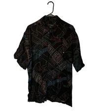 Tori Richard Shirt Mens XL Black Paul Reed Smith PRS Guitar Hawaiian Camp Beach