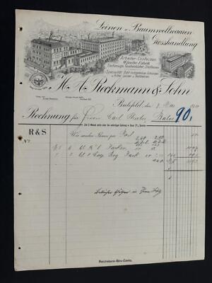 Invoice Reckmann & Sohn Bielefeld 1910 lithograph laundry factory