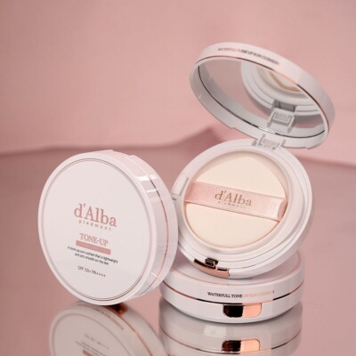 D'ALBA Waterfull Tone-up Sun Cushion 15g SFP50+ PA++++ Vegan, Kbeauty, sample