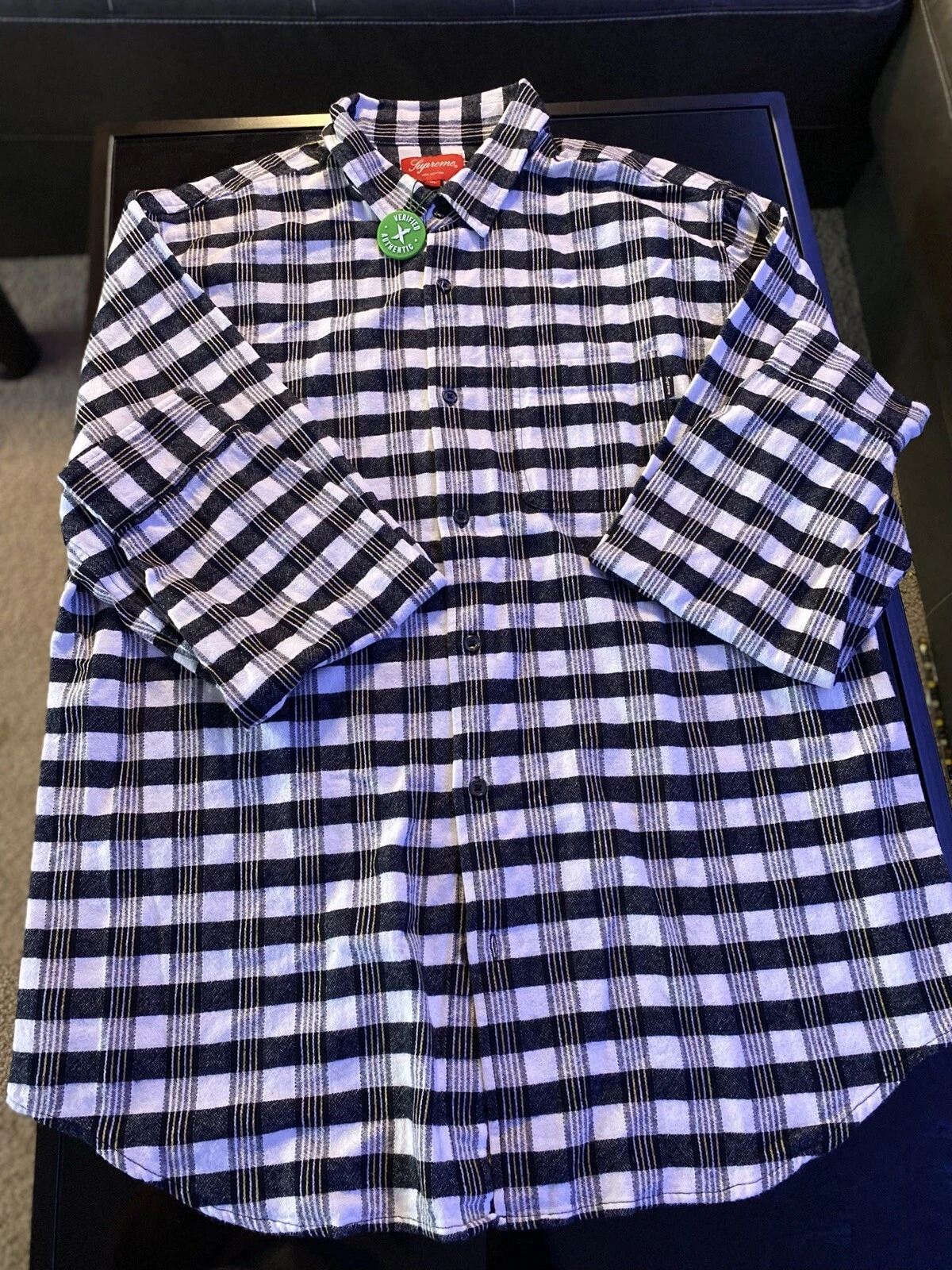 Chemise rayonne à carreaux Supreme taille XL