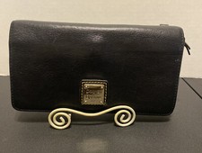 Dooney Bourke Crossbody Credit Card Wallet Black Leather NO STRAP