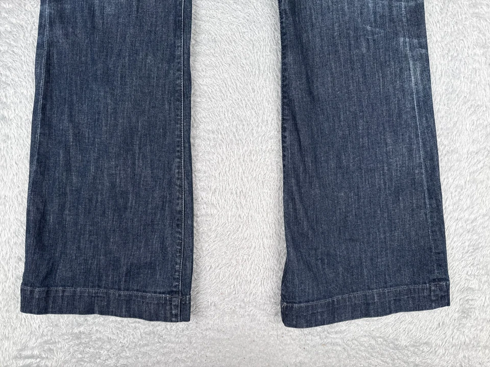 See Thru Soul Jeans Womens 27 Blue Denim I Am Lauren Wide Flare Low Rise 28x31 - Image 2 of 4
