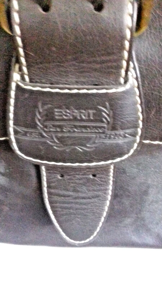 * ESPRIT * SAC A LARGE BANDOULIERE REGLABLE * MARRON * SIMILI CUIR - Photo 2/2