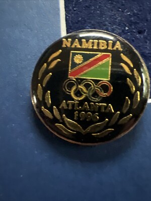 1996 Olympic Games Atlanta Epoxy Enamel Hat Lapel Pin Team Namibia Africa Flag