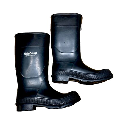 LaCrosse Men\'s Tall Waterproof Boots in Black Size 8 LaCrosse Alpha Lite II Waterproof Steel Toe Rubber Boots for  main image 4
