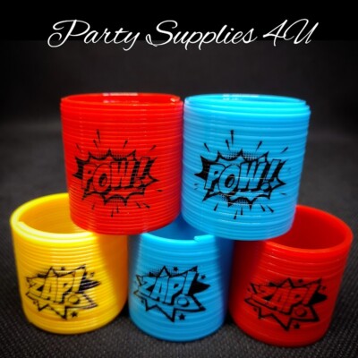3 Stück Superhelden Mini Slinky Strumpf/Partytütenfüller/Zappeln/Kinder/Federn/Jungen