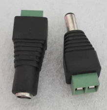 Male+Female DC Power Jack Connector Adapter Plug 2.1 x 5.5mm for CCTV