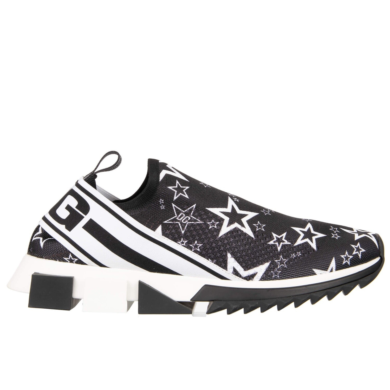 DOLCE & GABBANA Low-Top Stretch Star Logo Sneaker Shoes SORRENTO Black 13350
