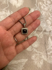 David Yurman Petite Albion Pendant Necklace - Black Onyx